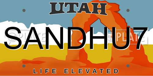 SANDHU7 Utah License Plate