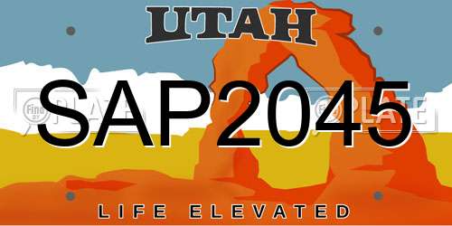 SAP2045 Utah License Plate