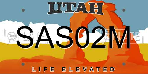 SAS02M Utah License Plate
