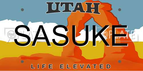 SASUKE Utah License Plate