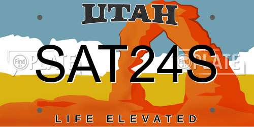 SAT24S Utah License Plate