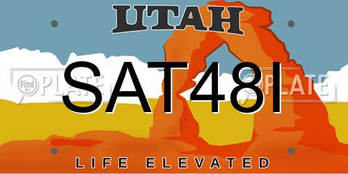 SAT48I Utah License Plate
