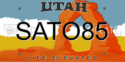 SATO85 Utah License Plate