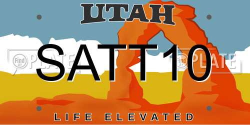 SATT10 Utah License Plate