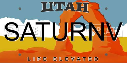 SATURNV Utah License Plate