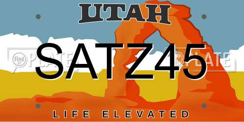SATZ45 Utah License Plate