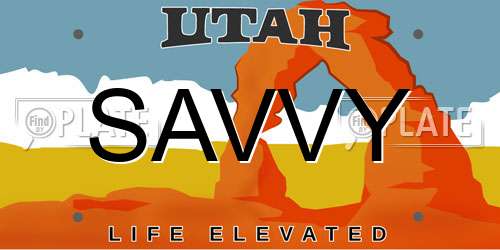 SAVVY Utah License Plate
