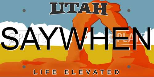 SAYWHEN Utah License Plate