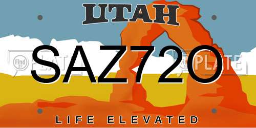 SAZ72O Utah License Plate