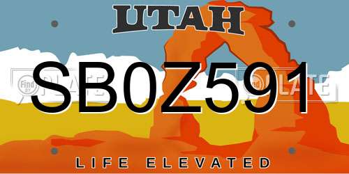SB0Z591 Utah License Plate