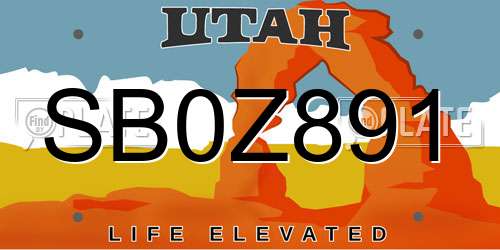SB0Z891 Utah License Plate