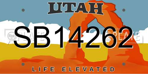 SB14262 Utah License Plate