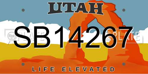 SB14267 Utah License Plate