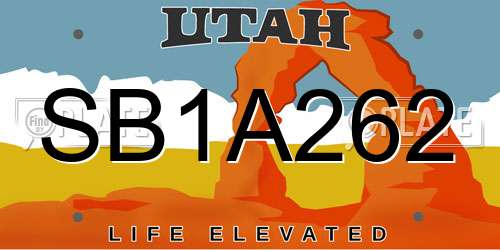 SB1A262 Utah License Plate
