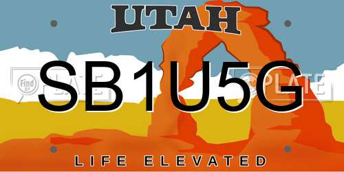 SB1U5G Utah License Plate