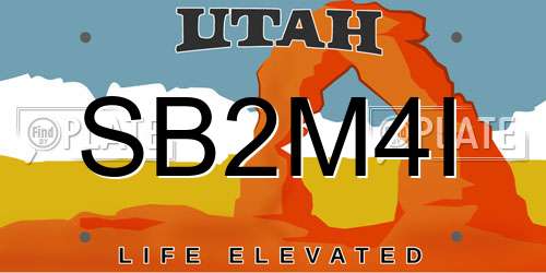 SB2M4I Utah License Plate