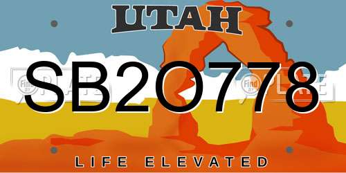 SB2O778 Utah License Plate