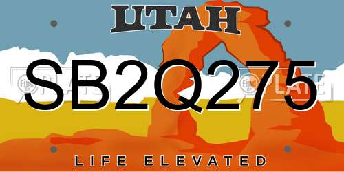 SB2Q275 Utah License Plate