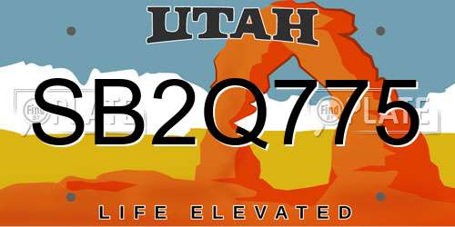 SB2Q775 Utah License Plate