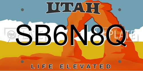SB6N8Q Utah License Plate