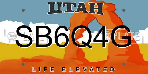 SB6Q4G Utah License Plate