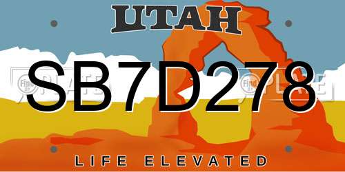 SB7D278 Utah License Plate