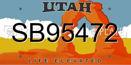 SB95472 Utah License Plate