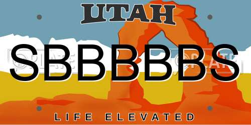 SBBBBBS Utah License Plate