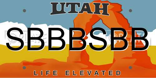 SBBBSBB Utah License Plate