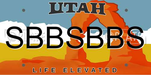 SBBSBBS Utah License Plate