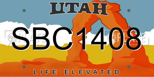 SBC1408 Utah License Plate