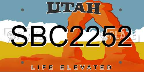 SBC2252 Utah License Plate