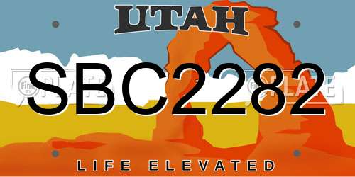 SBC2282 Utah License Plate