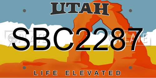 SBC2287 Utah License Plate