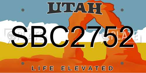 SBC2752 Utah License Plate