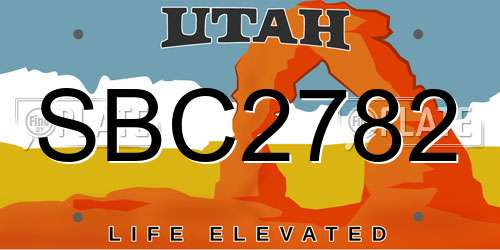 SBC2782 Utah License Plate