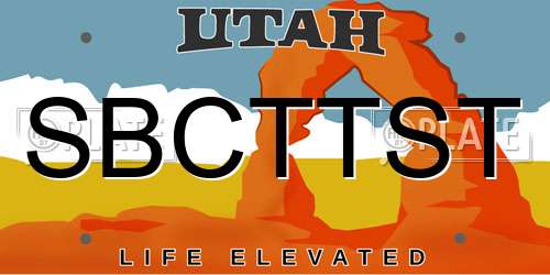 SBCTTST Utah License Plate