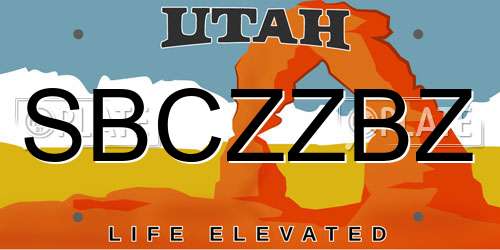 SBCZZBZ Utah License Plate