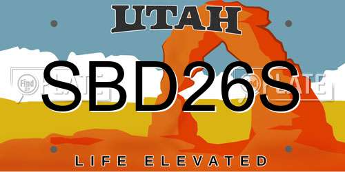 SBD26S Utah License Plate