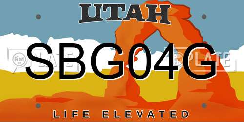 SBG04G Utah License Plate