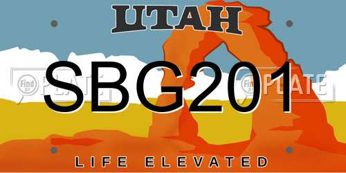 SBG201 Utah License Plate
