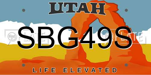 SBG49S Utah License Plate