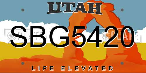 SBG5420 Utah License Plate