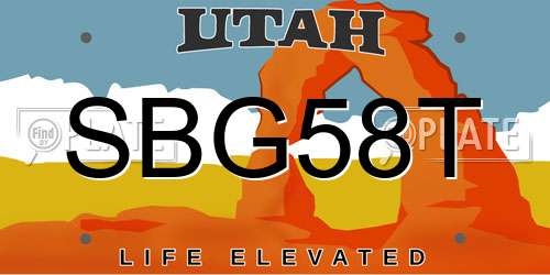 SBG58T Utah License Plate