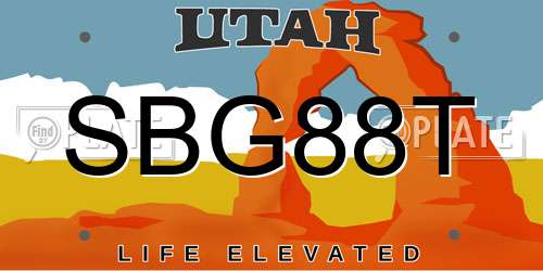 SBG88T Utah License Plate