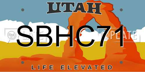 SBHC71 Utah License Plate
