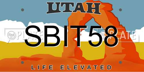 SBIT58 Utah License Plate