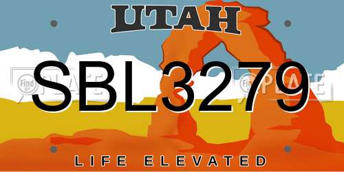SBL3279 Utah License Plate