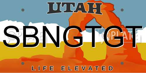 SBNGTGT Utah License Plate