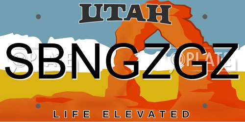 SBNGZGZ Utah License Plate